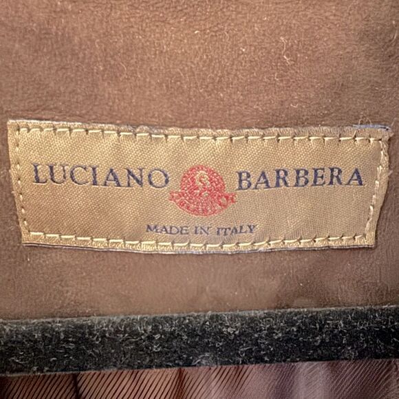 Vintage Handmade LUCIANO BARBERA Brown Nubuck Leather Quilted Full Zip Vest 54 - Picture 7 of 11